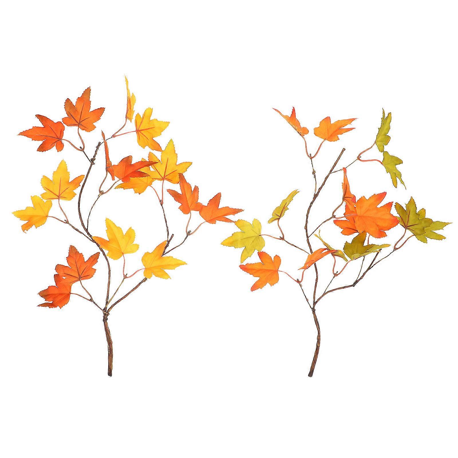 Maple Leaf Flower Arrangements Artificial Maple Leaves Home Decoration Assorted Color 40CM 2Pcs