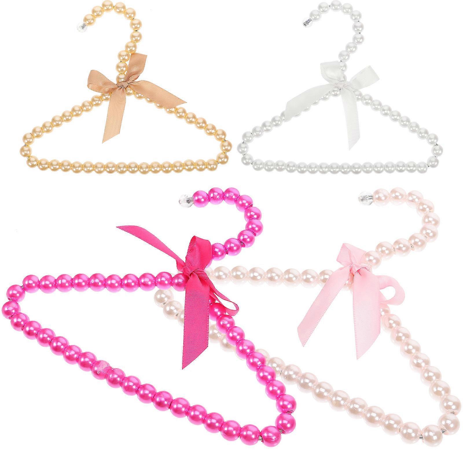Dog Clothes Rack Pet Hanger Pearl Shape White Color Storage Organization 4Pcs