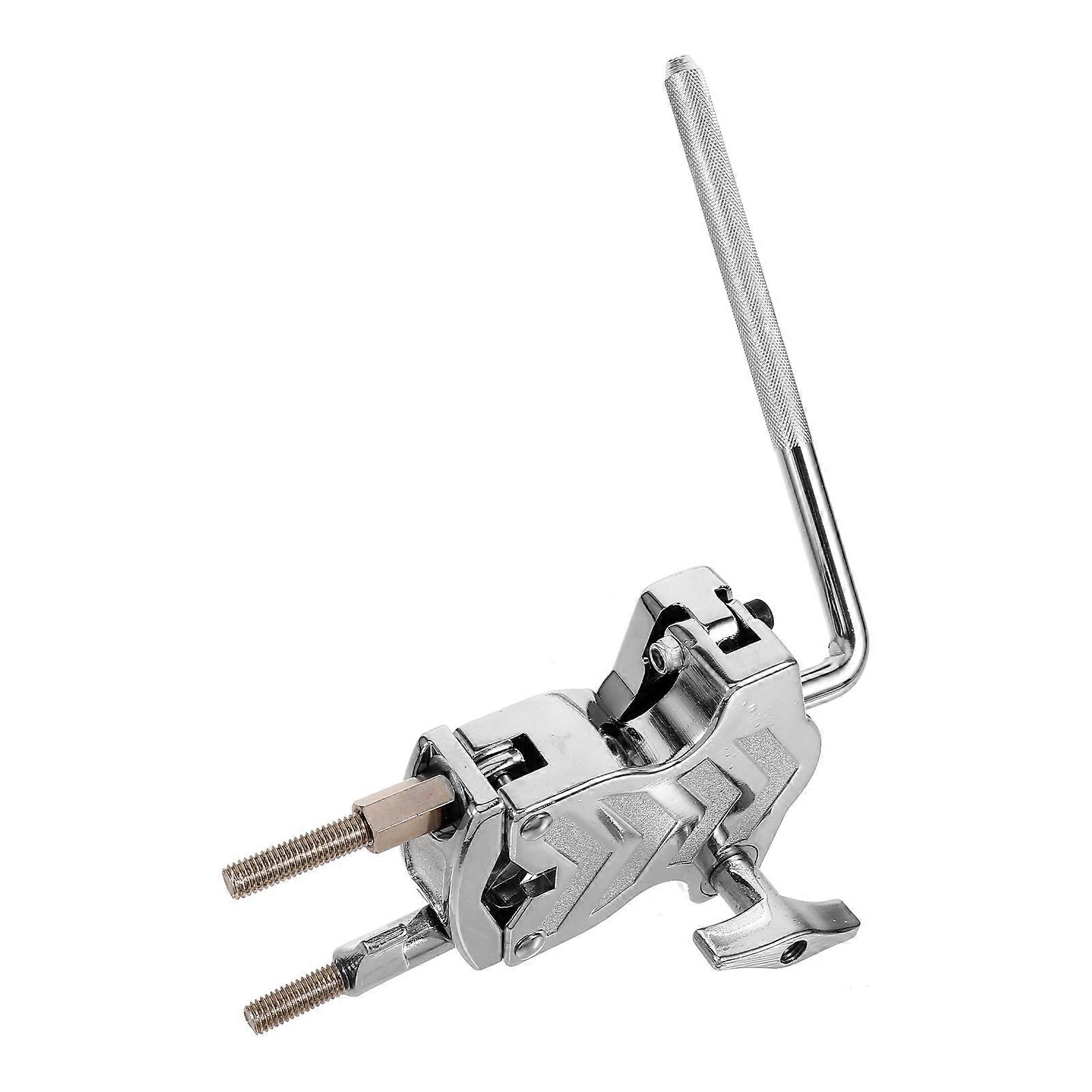 Adjustable Cowbell Mount Clamp Drum Cowbell Holder Stable Attachment For Drum Kits Silver 7.9X7.1X6.5in 1Pack