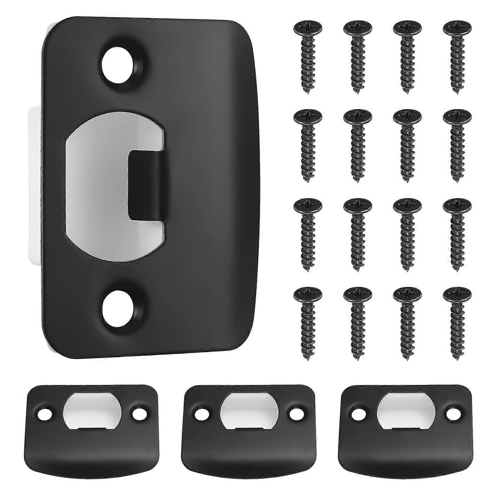 Door Latch Plate Deadbolt Strike Plates Prevent Unauthorized Security 5.50X4.50X0.10CM 4Pcs