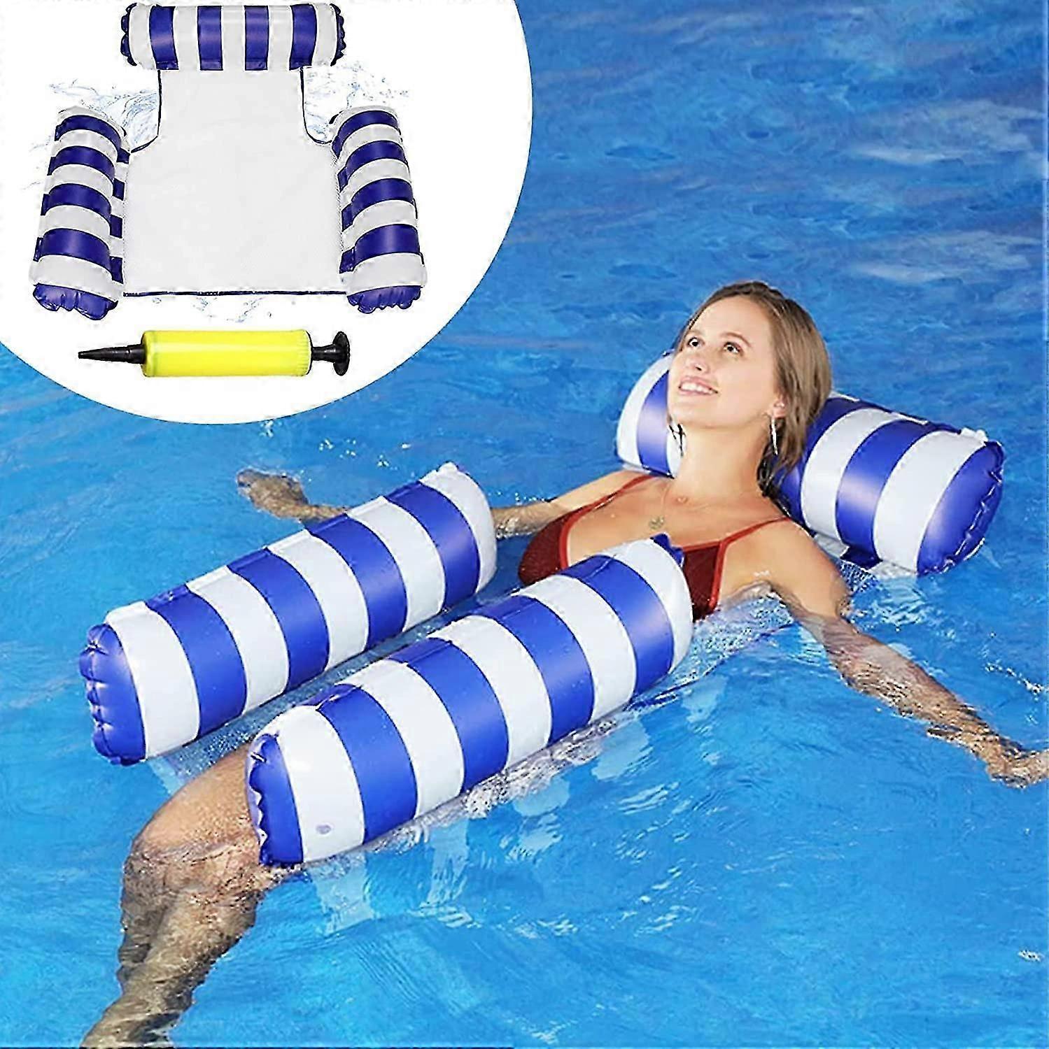 Floating Hammock Pool Inflatable Hammock Multi Purpose 4-in-1 Floating Hammock Buoys and Inflatable Mattress Portable Pool Lounger Float for Adults, K