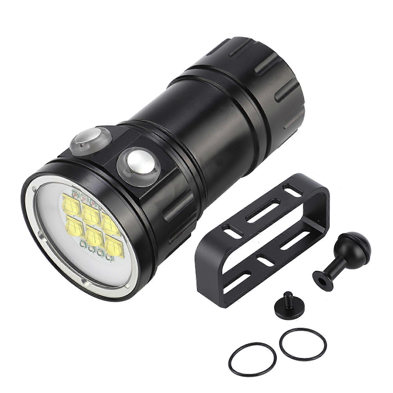 Waterproof LED Diving Flashlight Red Blue White Light