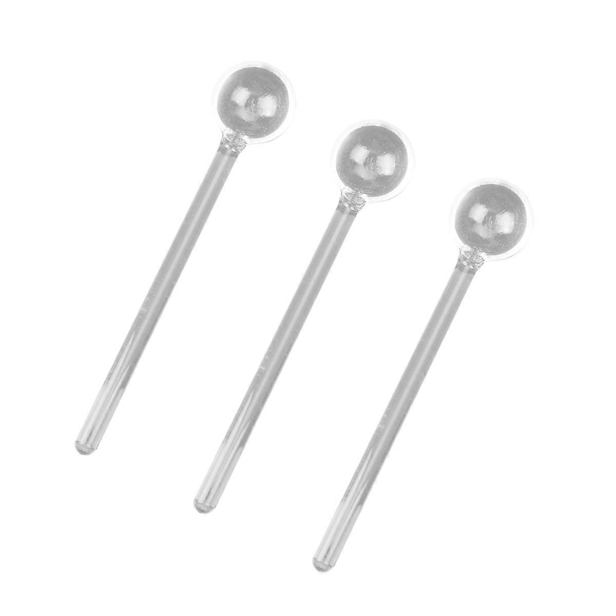 Stirring Teaspoons Food Grade Glass Tableware 3Pcs For Home Kitchen Users