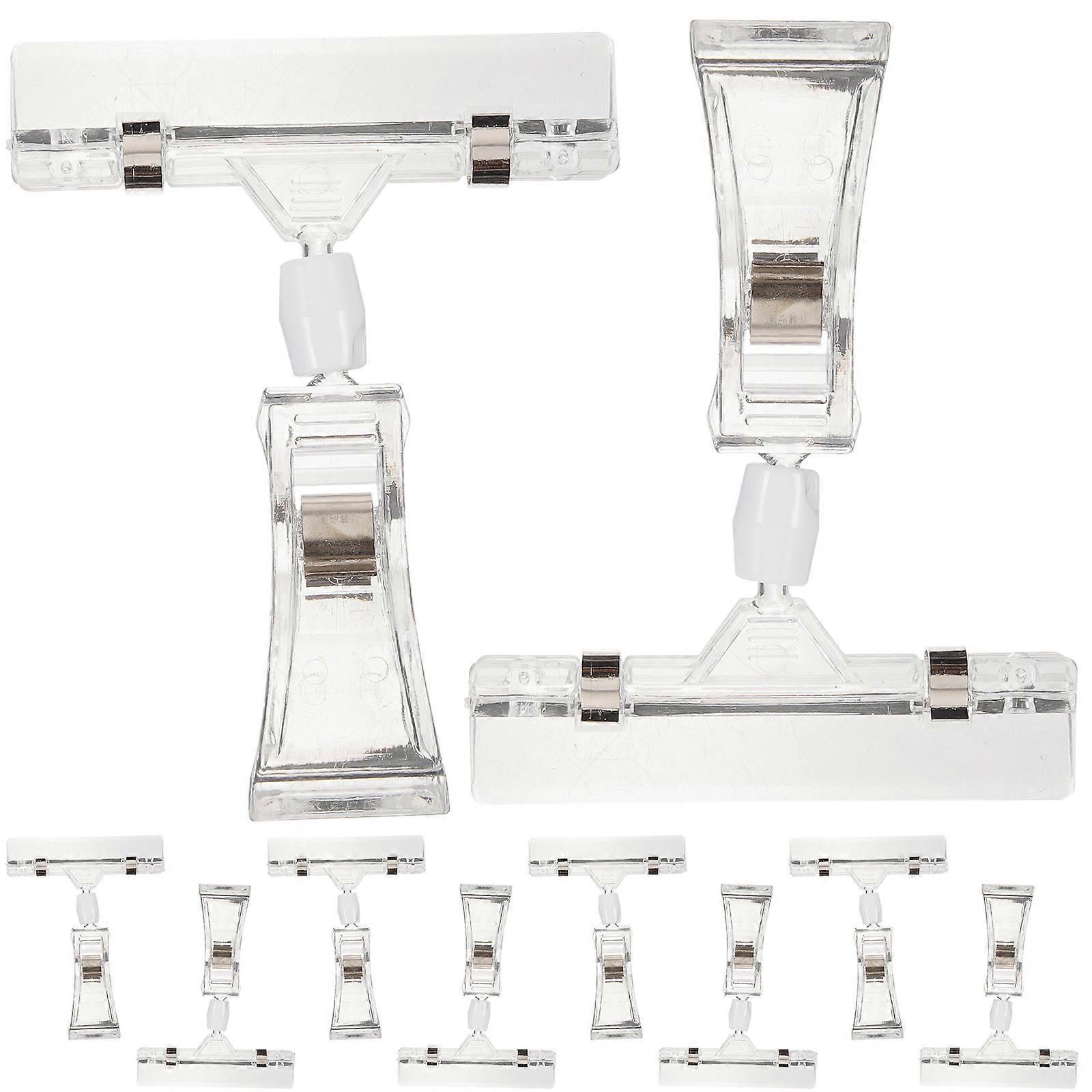Label Display Clips Double Sided Clip Card Stand Adjustable Position Business Owners 10Pcs