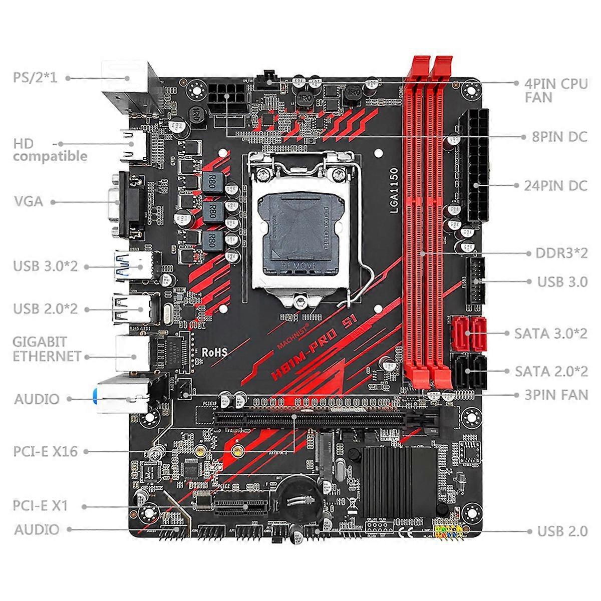 Nieuwe H8M PRO S1 Moederbord LGA 1150 Moederbord Ondersteuning Pentium Core I3 I5 I7 4e Processor DDR3 RAM SATA3.0 USB3.0