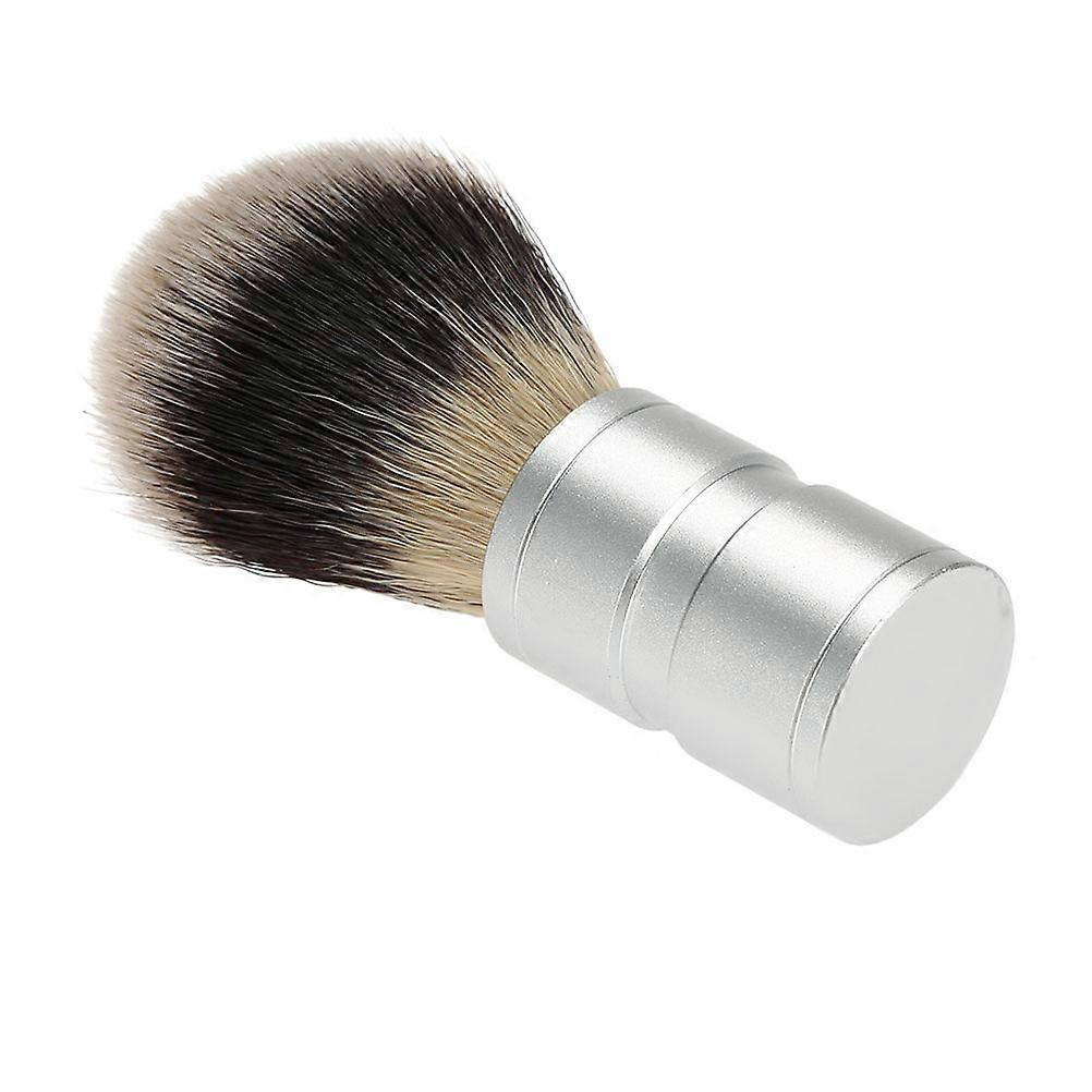 Alloy Handle Nylon Beard Brush for Men – Space Saving, Portable Design for All Beard Types – Enhanced Shaving Experience with Comfortable Grip