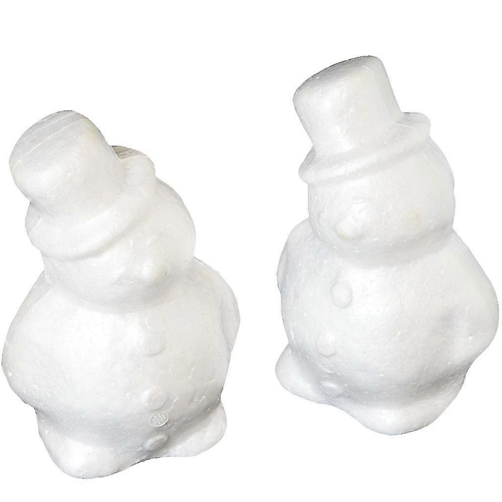 2pcs 17cm White Polystyrene Styrofoam Foam Snowman for Party Xmas Craft