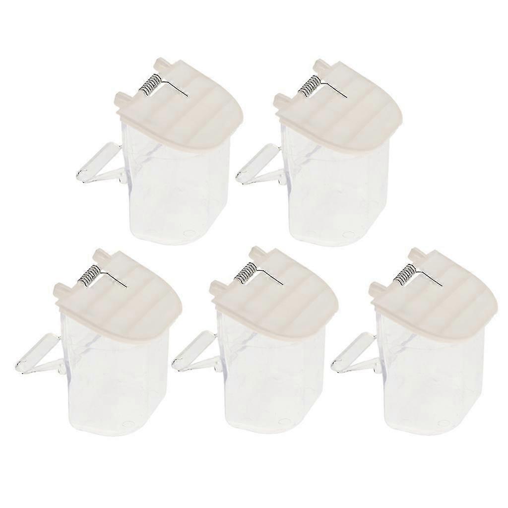 5pcs Bird Seed Feeder for Cage,Parrot Automatic Foraging Food Container