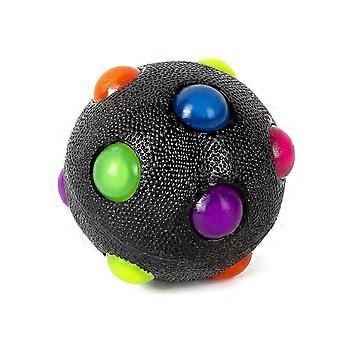 Beleuchteter Hundeball, selbstbewegender Hundeball, springender Aktivierungsball, Hundeshake-Ball, Spielzeug, blinkender Ball, elastisches Haustiertrainingsspielzeug-S-schwarz