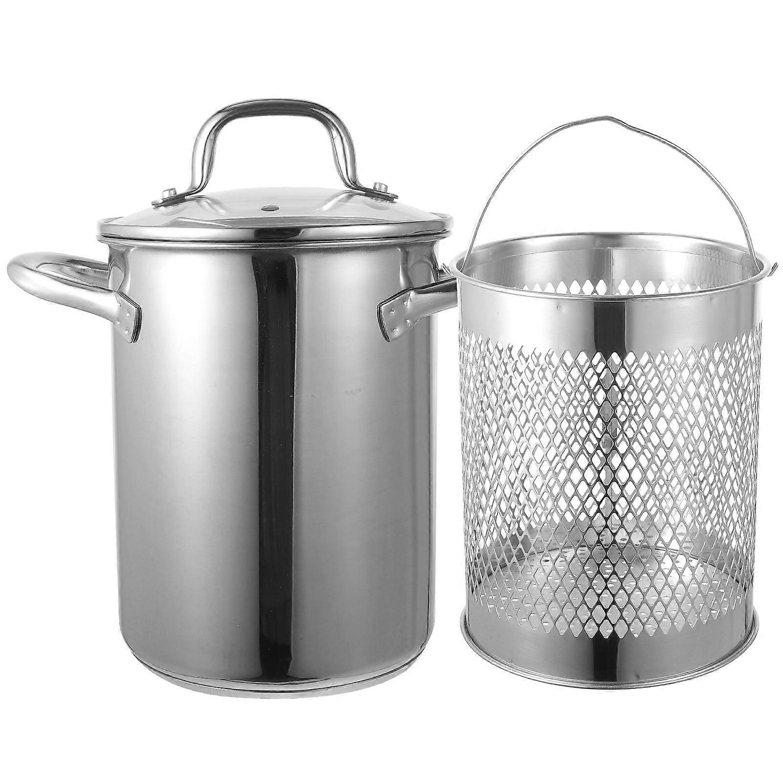 Deep Deep Fryer Pot, Frying Pot With Basket, Fish Fryer With Transparent Lid, For Kitchen French Fries, Chicken Etc.