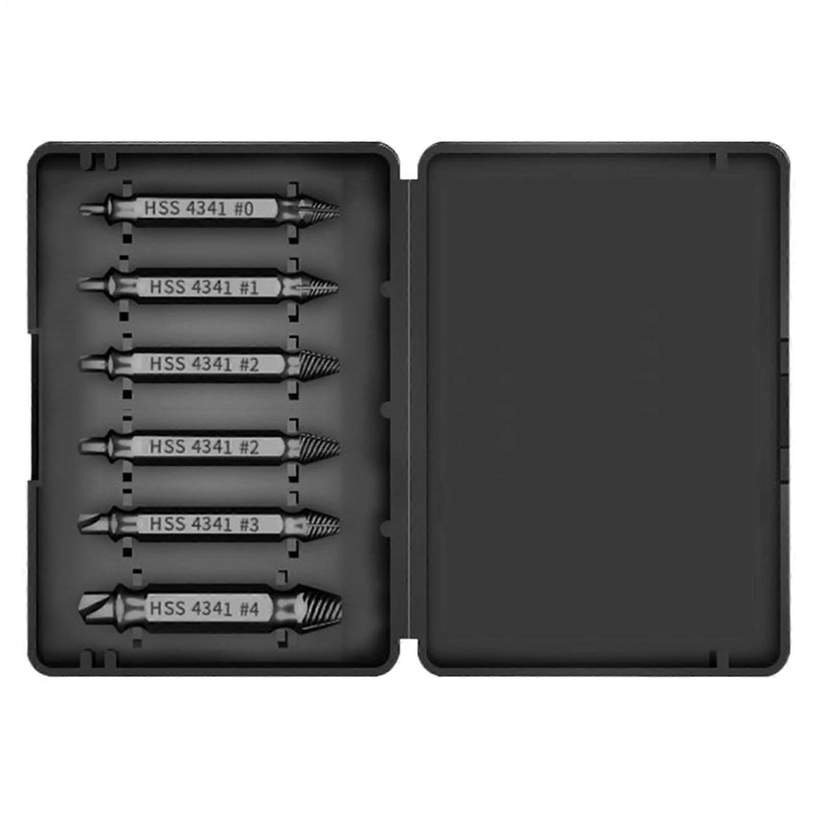 Screw Extractor Set For Broken Screws, Ergonomic Screw Extractor, Nitrogen Black Finish, Automotive Repair & Handyman Use