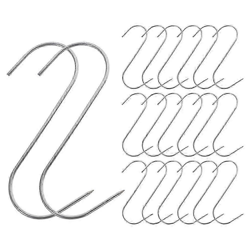30pcs Meat Hooks Stainless Steel Cured Meat Hooks Meat Hanging Hook Drying Barbecue S Hooks