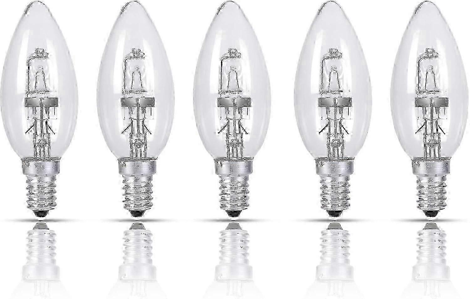 25w Energy Saving Candle Bulbs, 5 Pack E14 Dimmable Halogen Bulbs Suitable for Various Socket Types, 220v