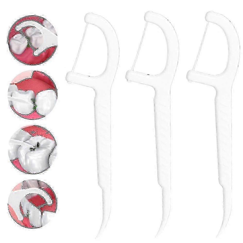 100pcs Disposable Dental Floss Picks and Interdental Brushes