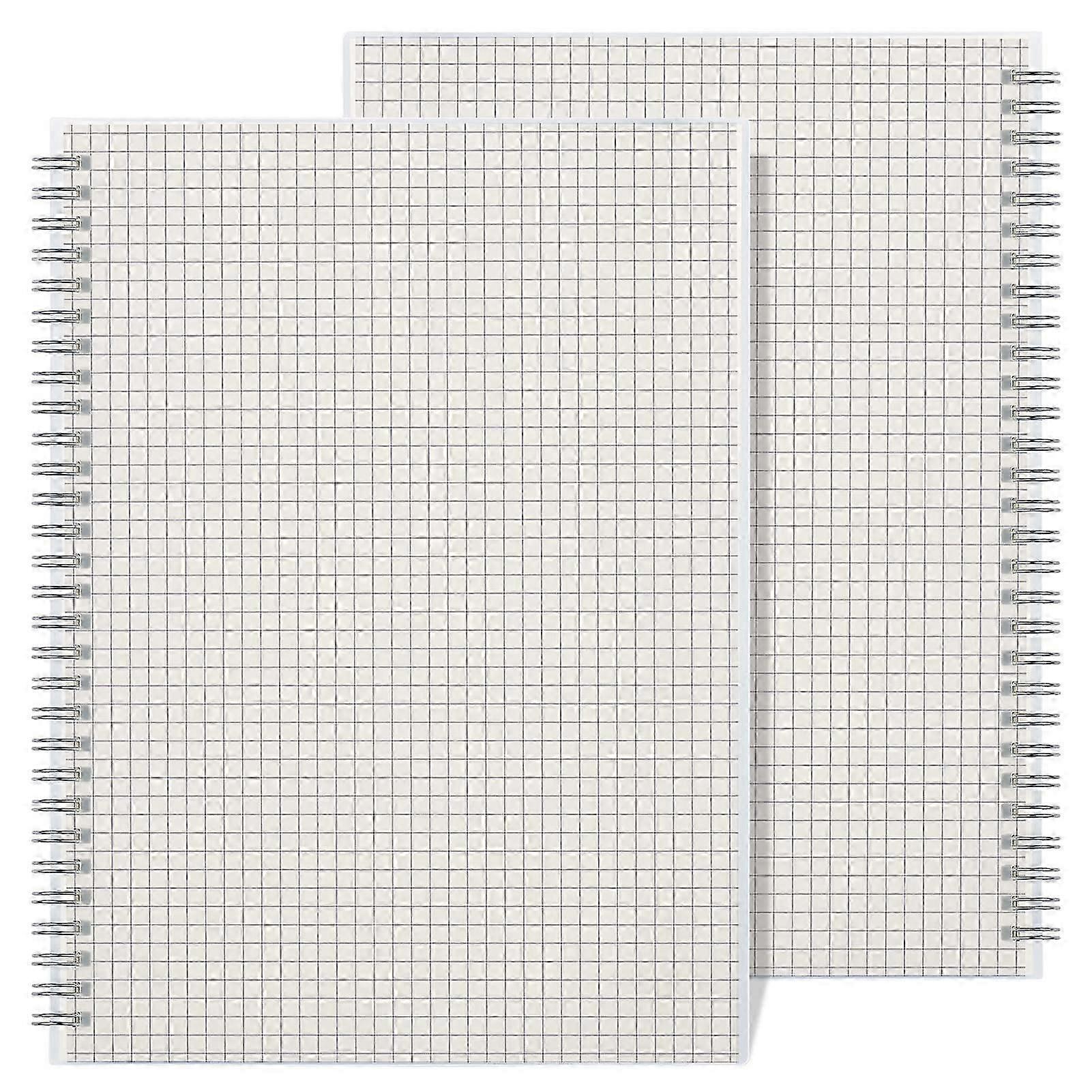 Spiral Notebook Set of 2 - B5 Graph Notebooks with a Total of 320 Pages for Various Brand Use