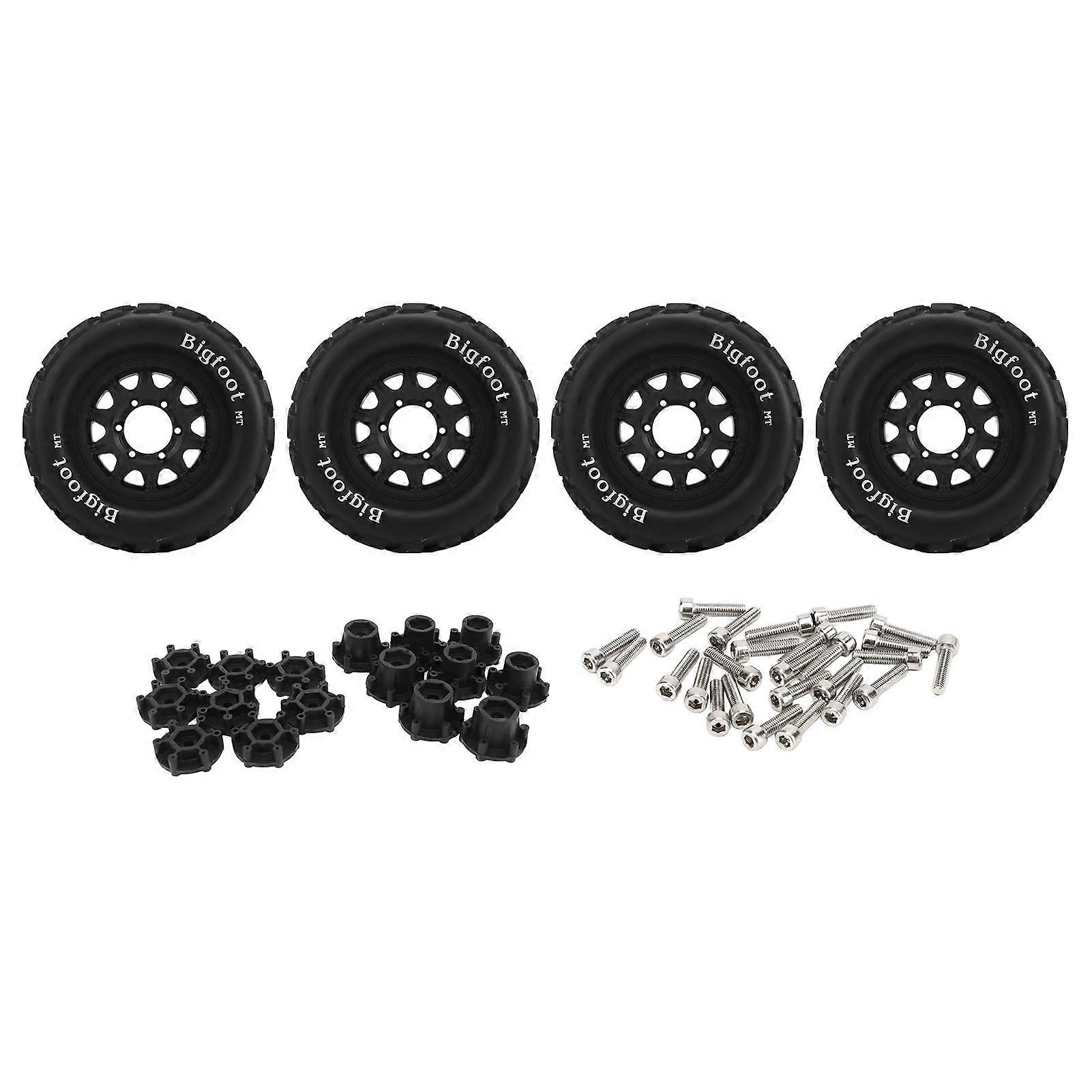 4 Pcs 1/10 RC Snow Tires Set with Wheels Strong Grip Anti Slip Rough Roads Harsh Environments Tyre Replacement for Traxxas A