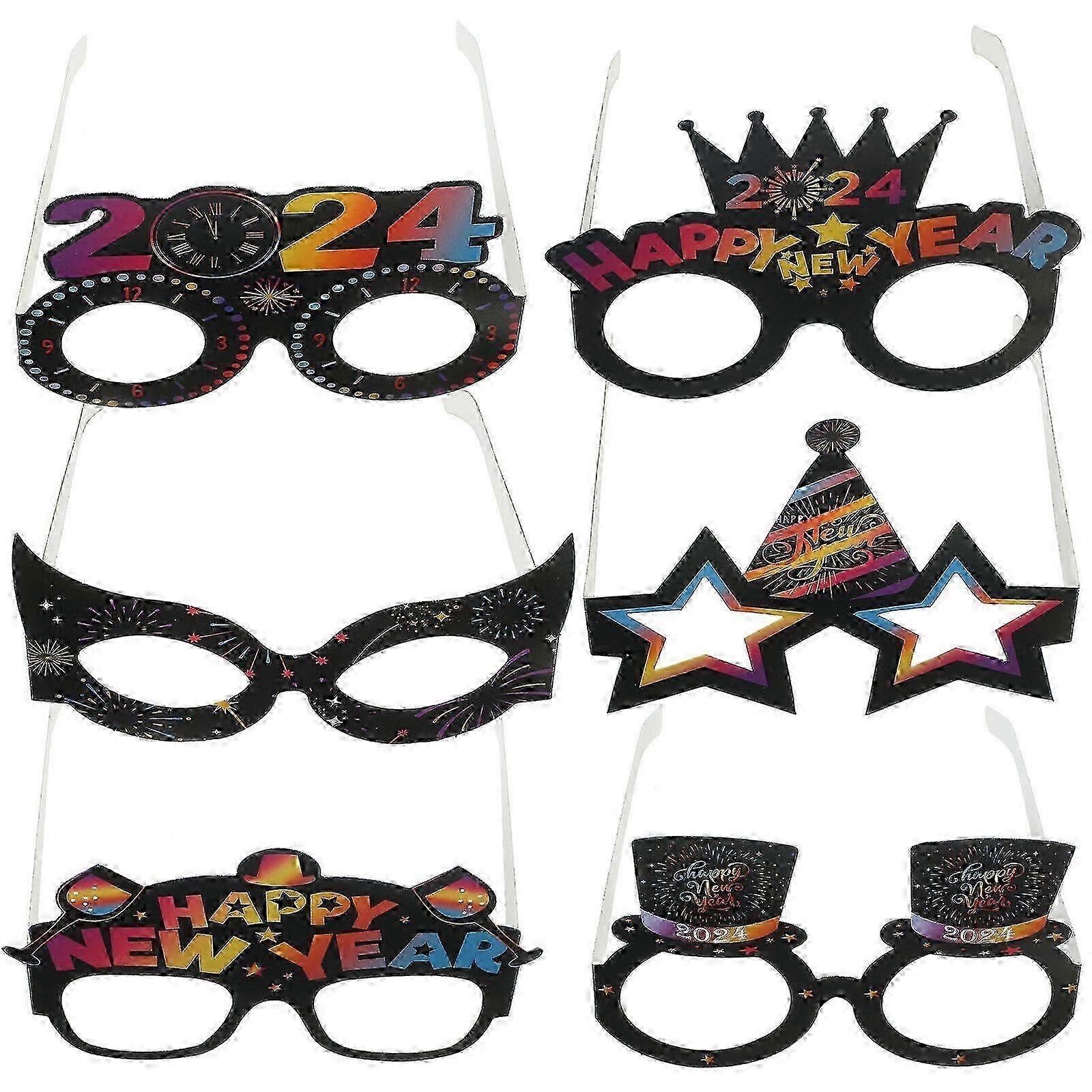 12pcs New Year Glasses Decorations Fun Party Photo Props