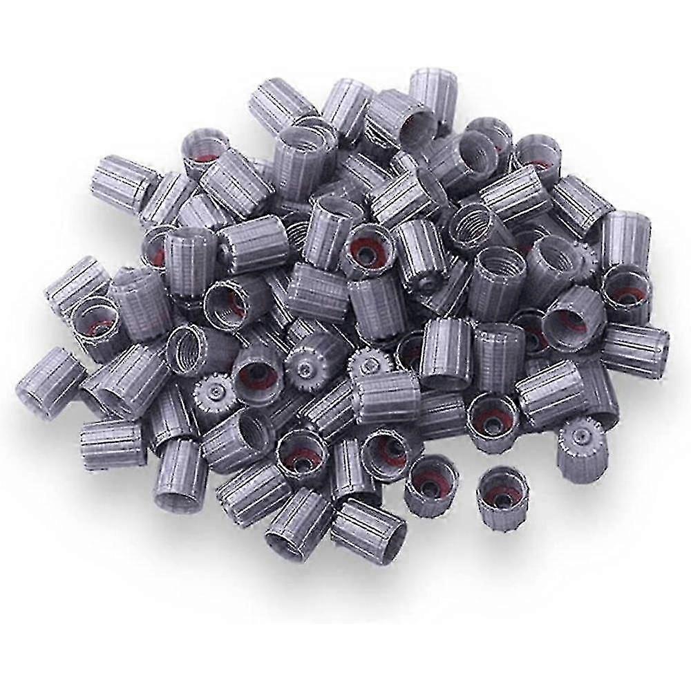 100 قطعة Tpms الإطارات صمام كاب الجذعية مع طوقا يا الدائري الأختام الرمادي البلاستيك صمام غطاء الغبار لملحقات إطارات شاحنة السيارات