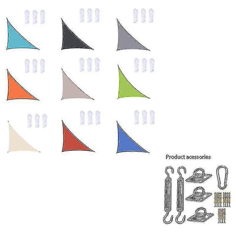 Waterproof Triangle Sun Shade Sail for Garden, Patio, Pool, Camping, and Outdoor Umbrellas in Various Sizes: 3x3x4.3m, 4x4x5.7m, 5x5x7.1m