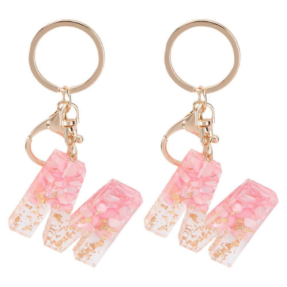 Key Chain For Keys Versatile Round Shape Resin Material Bag Charm 2Pcs
