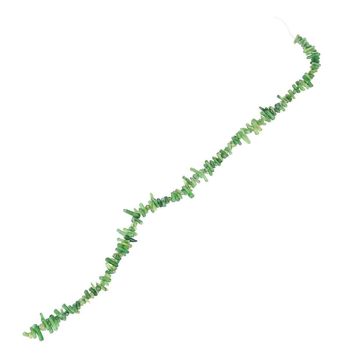 Craft Enthusiasts Large Hole Coral Beads Irregular Natural Coral Beads Loose Spacer Beads Event Jewelry Green 120Pcs