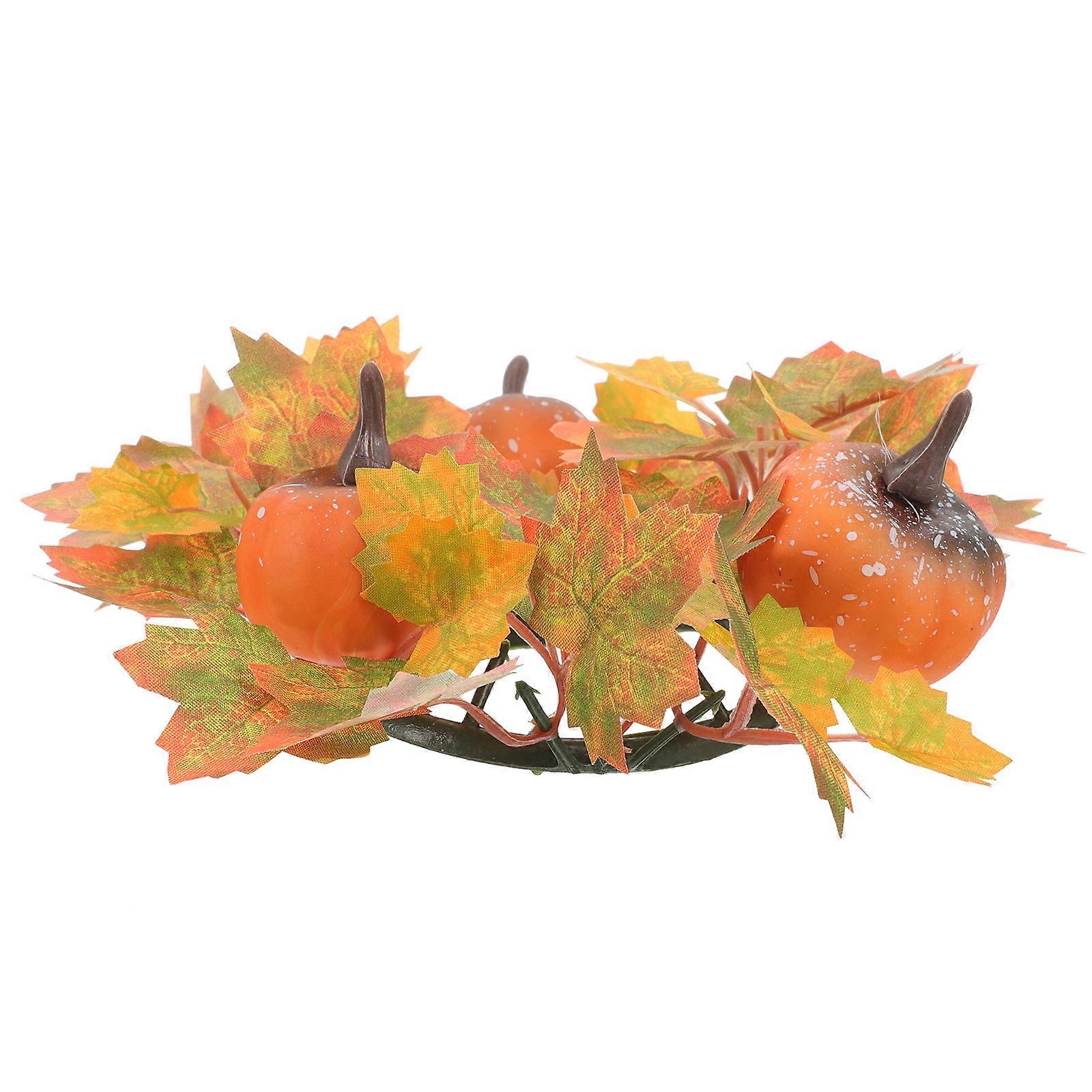 Thanksgiving Decorations Harvest Wreath Table Centerpiece Autumn Theme 16X16CM 1Pcs