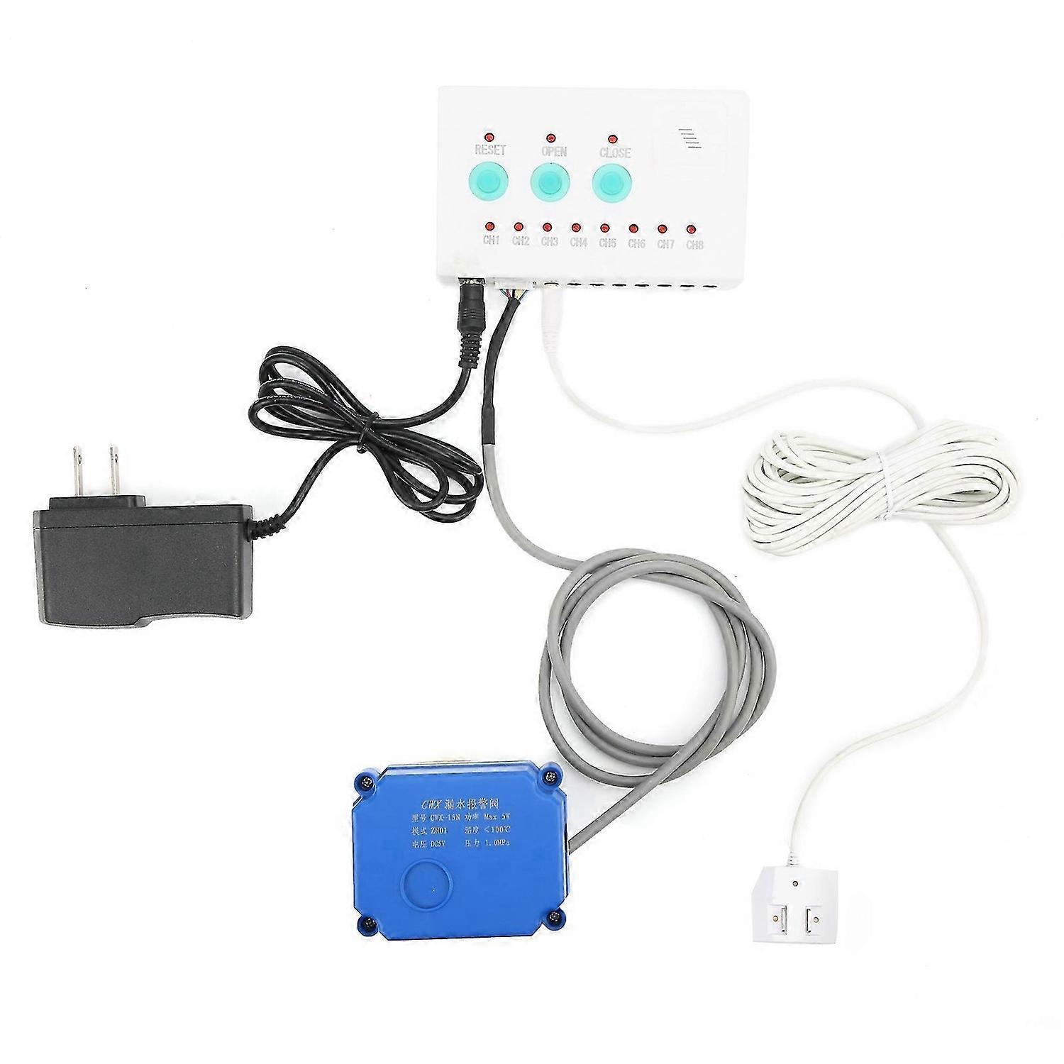 Water Leaking Sensor ble Overflow Protection Detector with DN25 Shutoff Valve AC100240VUS Plug