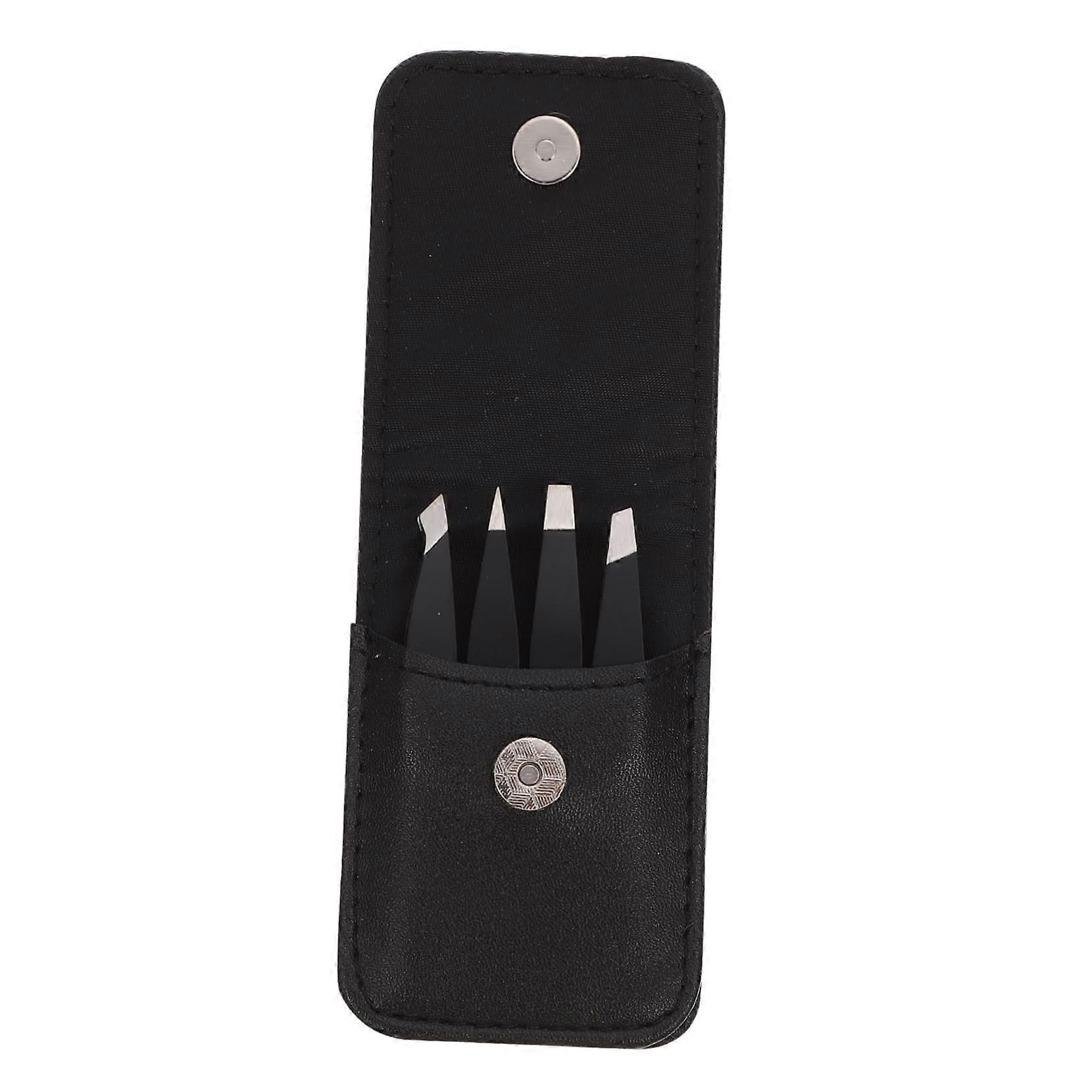 4Piece Eyebrow Tweezers Set Quality Brow Tools for Precise Plucking for Women, Lightweight and Portable for Shaping Eyebrows On the Go