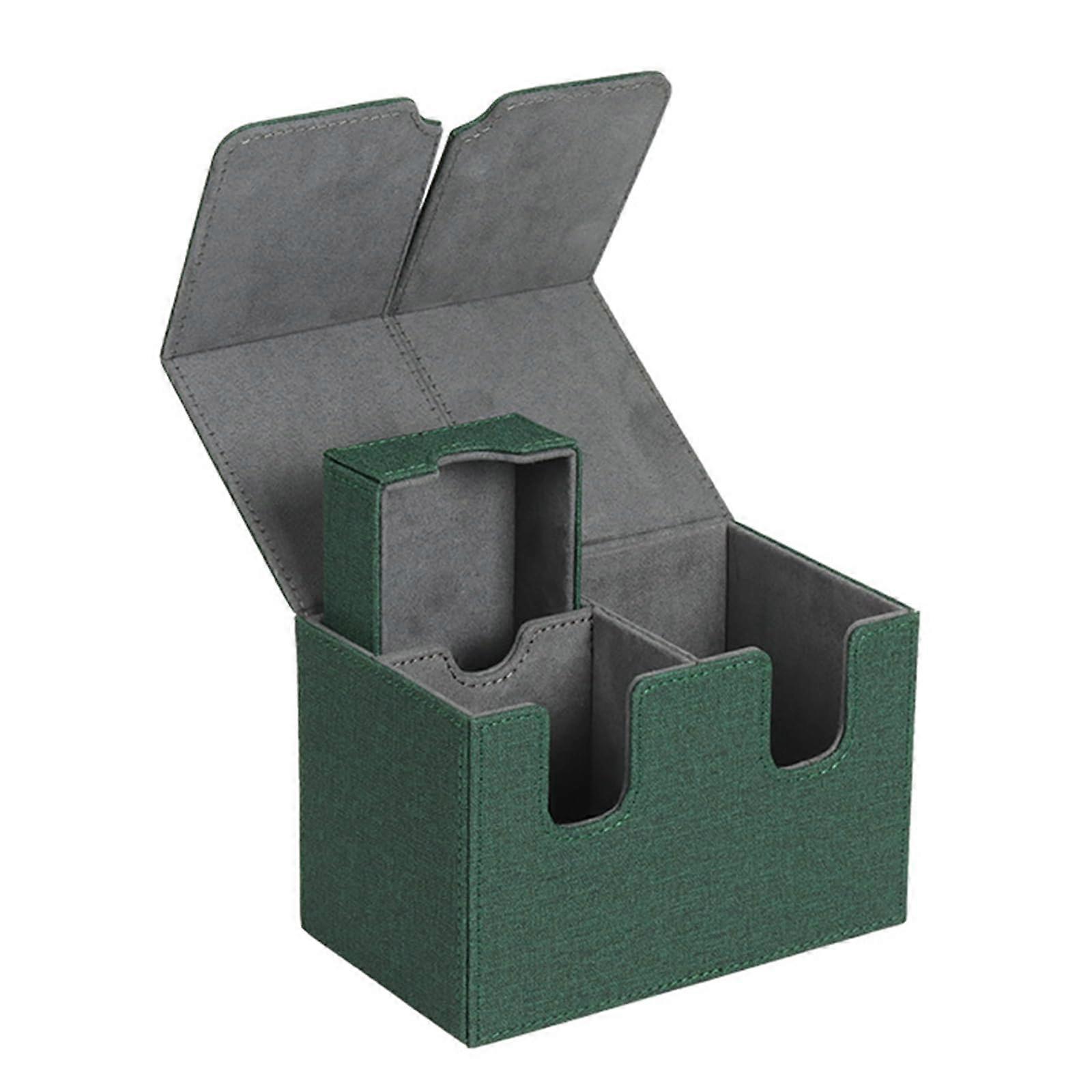 Magnetic Card Box for Playing Cards - PU Leather Storage Case for Trading Cards, Deck Game, and Card Organization