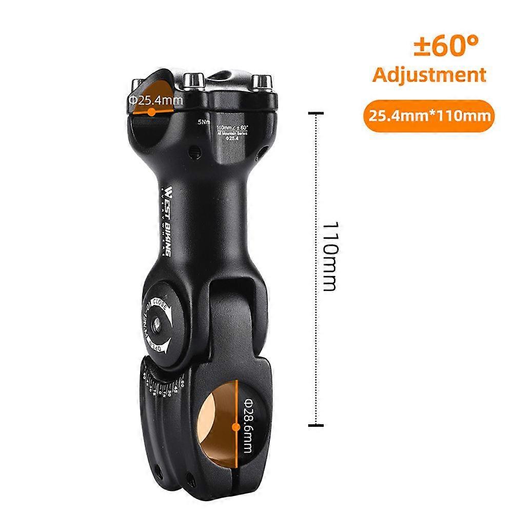 Adjustable Bicycle Handlebar Stem Variable 60 Degree Angle Aluminum Alloy Bike Handlebar Riser Road Bike Front Fork Stem AdapterYMQX)
