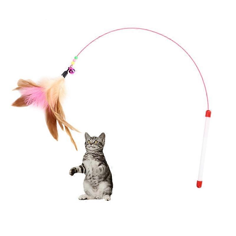 Wire Funny Cat Stick With Bell Cat Toy, Style: Feather