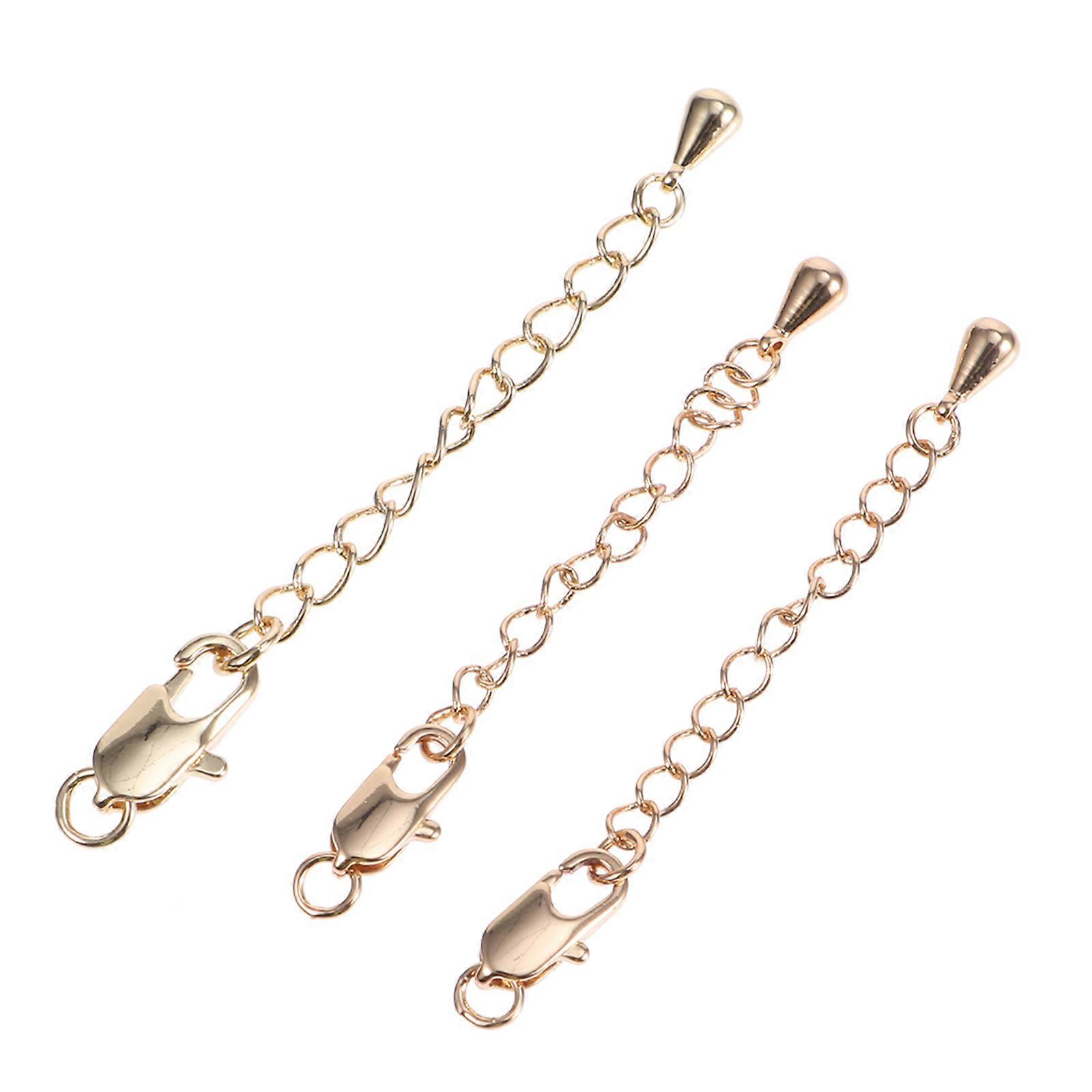 Lobster Clasp Extender Chains for Jewelry Making with Strong Alloy Material 3 Pieces