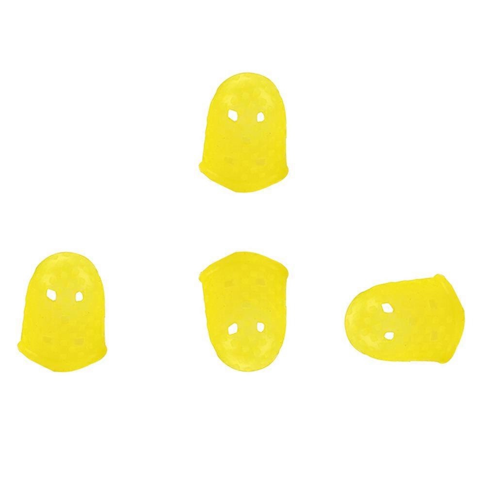 Finger Guards for Guitar Silicone Finger Protectors S Size Yellow Color String Instruments Pain Reduction 4Pcs