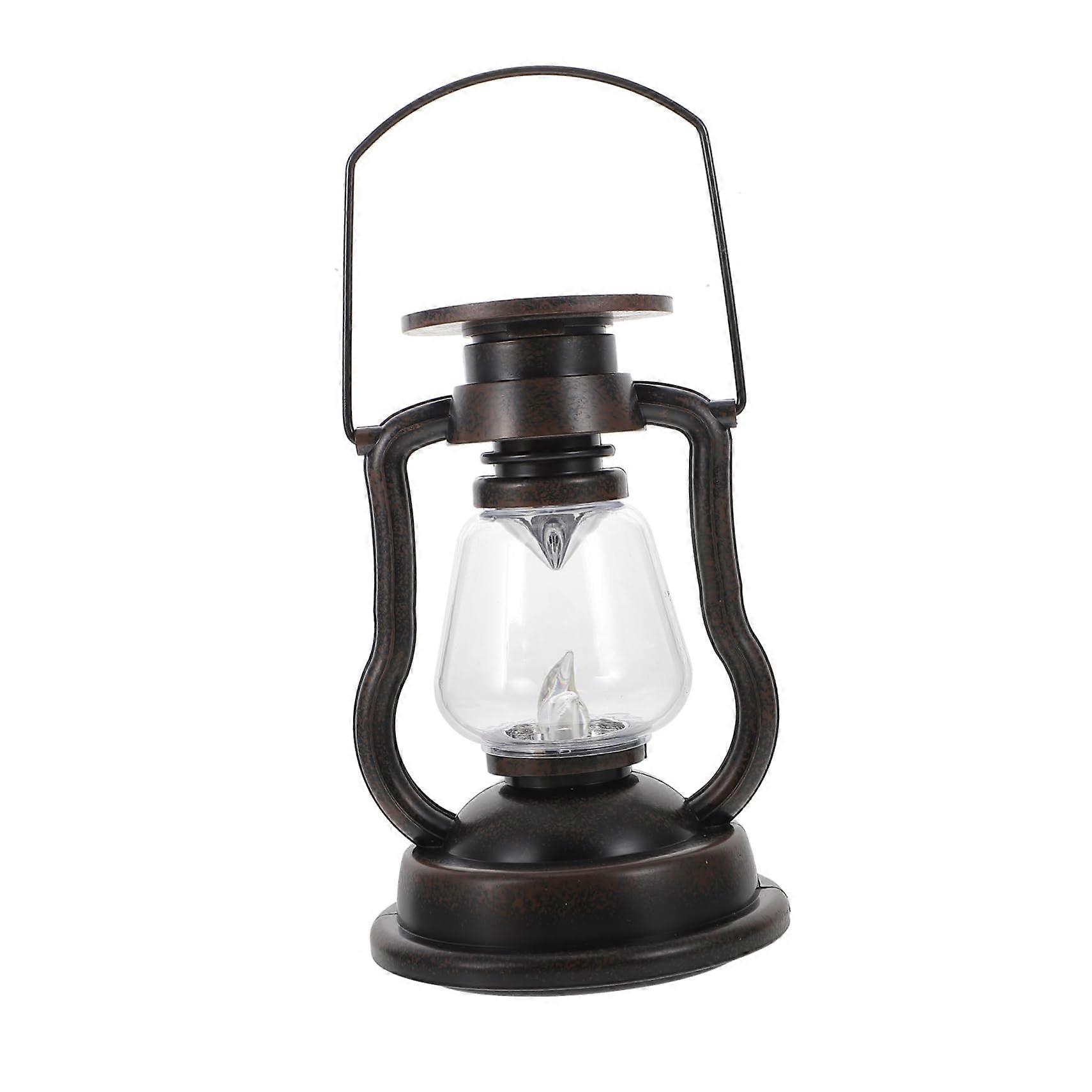 Retro LED flame lanterns, wallmounted solarpowered outdoor lights