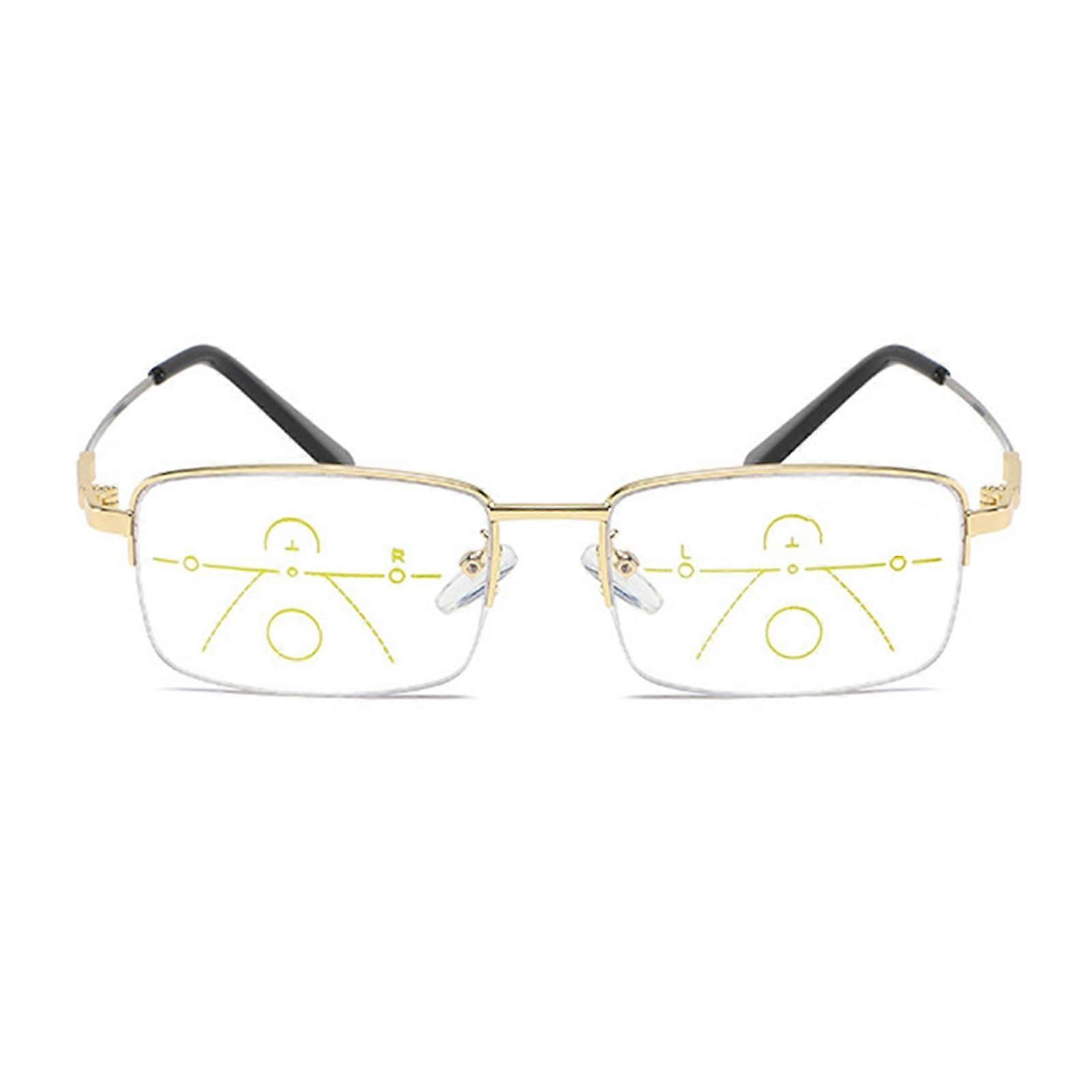 Smart Reading Glasses Progressive Multifocal +2.00 Near And Distance Memory Super Elastic Blue Light Protection 1 Pair