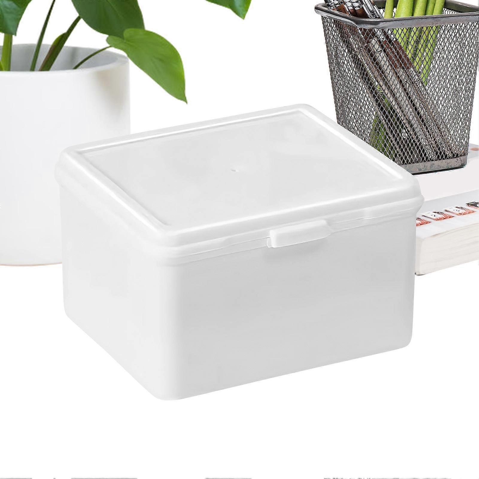 Trash Can with Lids, Storage Boxes for Organisation, White Collectable Playing Card Box with Lid, Sports and Trade Collections Storage Box, Box