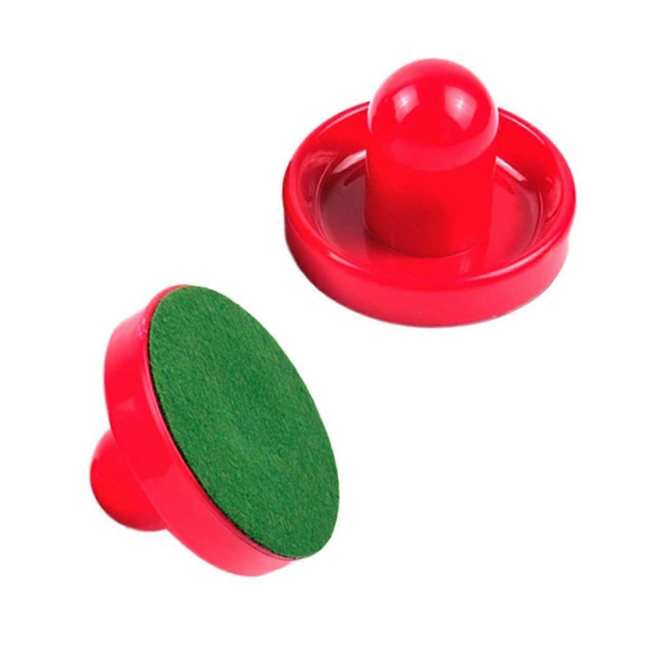 96mm Air Hockey Paddles 2-Pack Red Ergonomic Handles Replacement for Game Tables Compatible with Standard Air Hockey Models