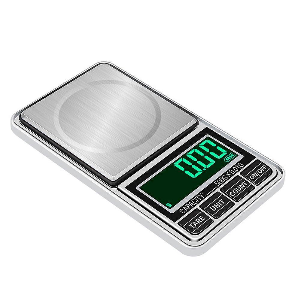 Pocket Scales Digital High Precision Electronic Scale Mini Silver 12.50X6.80X2.40CM Weight Measuring Backlight LCD Display 1 Set
