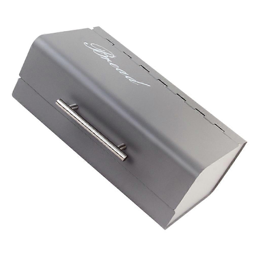 Galvanized Iron Bread Box for Kitchen Use Dustproof Storage Bin Grey 1Pc