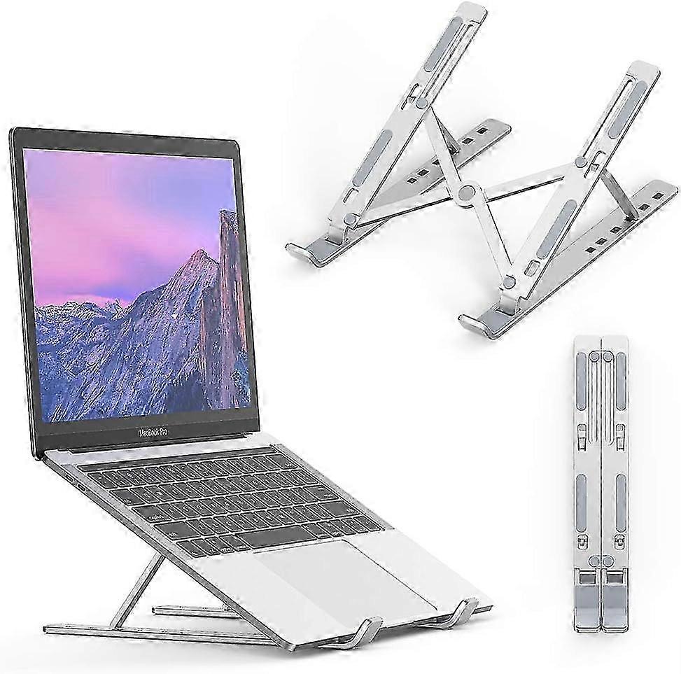 Collapsible Vented Laptop Stand with Adjustable Angle - 10 Levels Portable Cooling Stand for PCs & Tablets, Perfect for Ergonomic Use