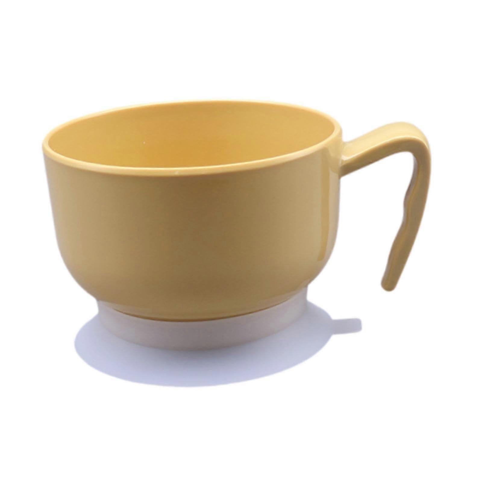 Suction Cup Feeding Bowl With Handle - Multipurpose Portable Bowl For Adults On The Go, Home, Kitchen - Yellow
