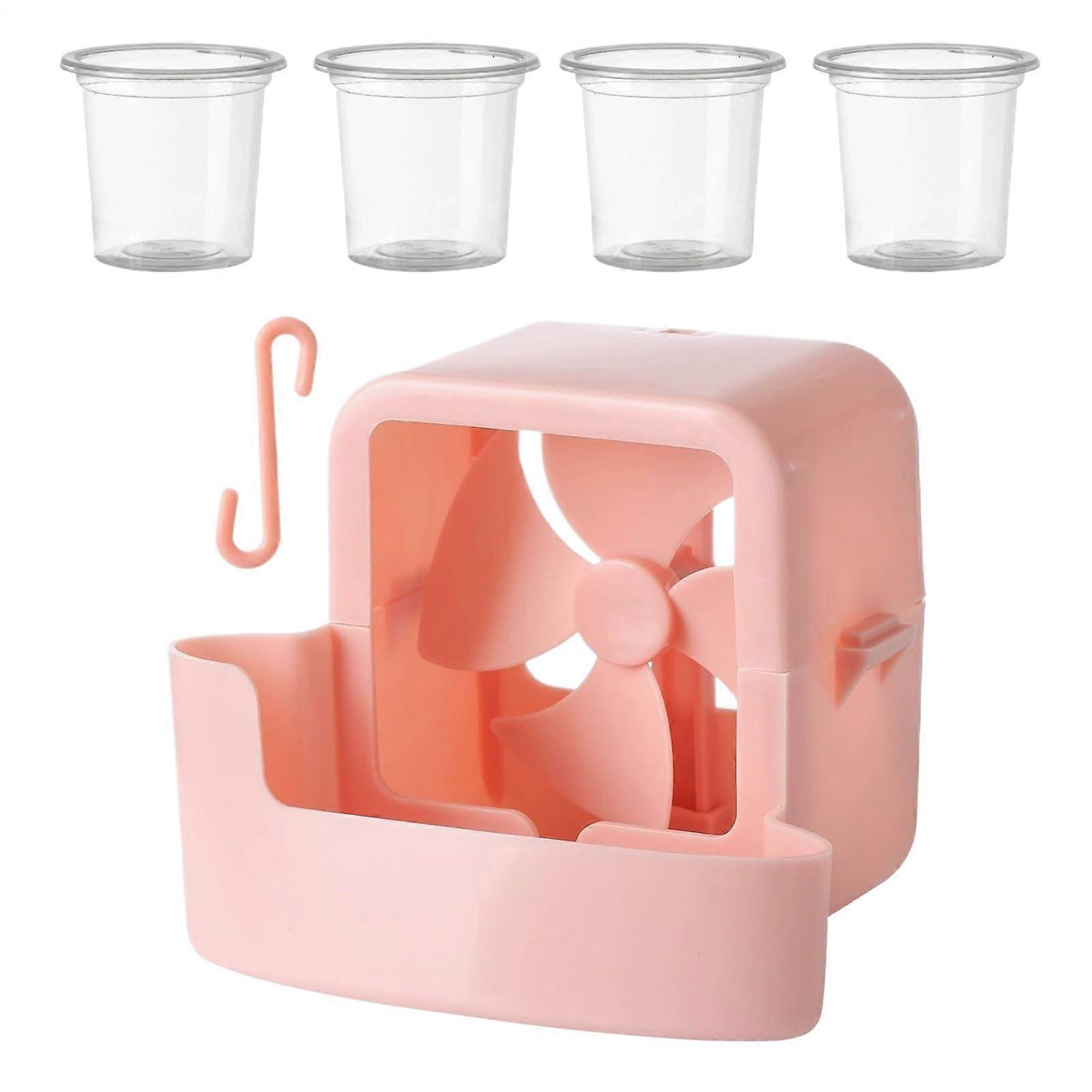 Ventilator Cool Breeze Attachment  Ice Cooling Device  Hanging Portable Ice Container, Pink