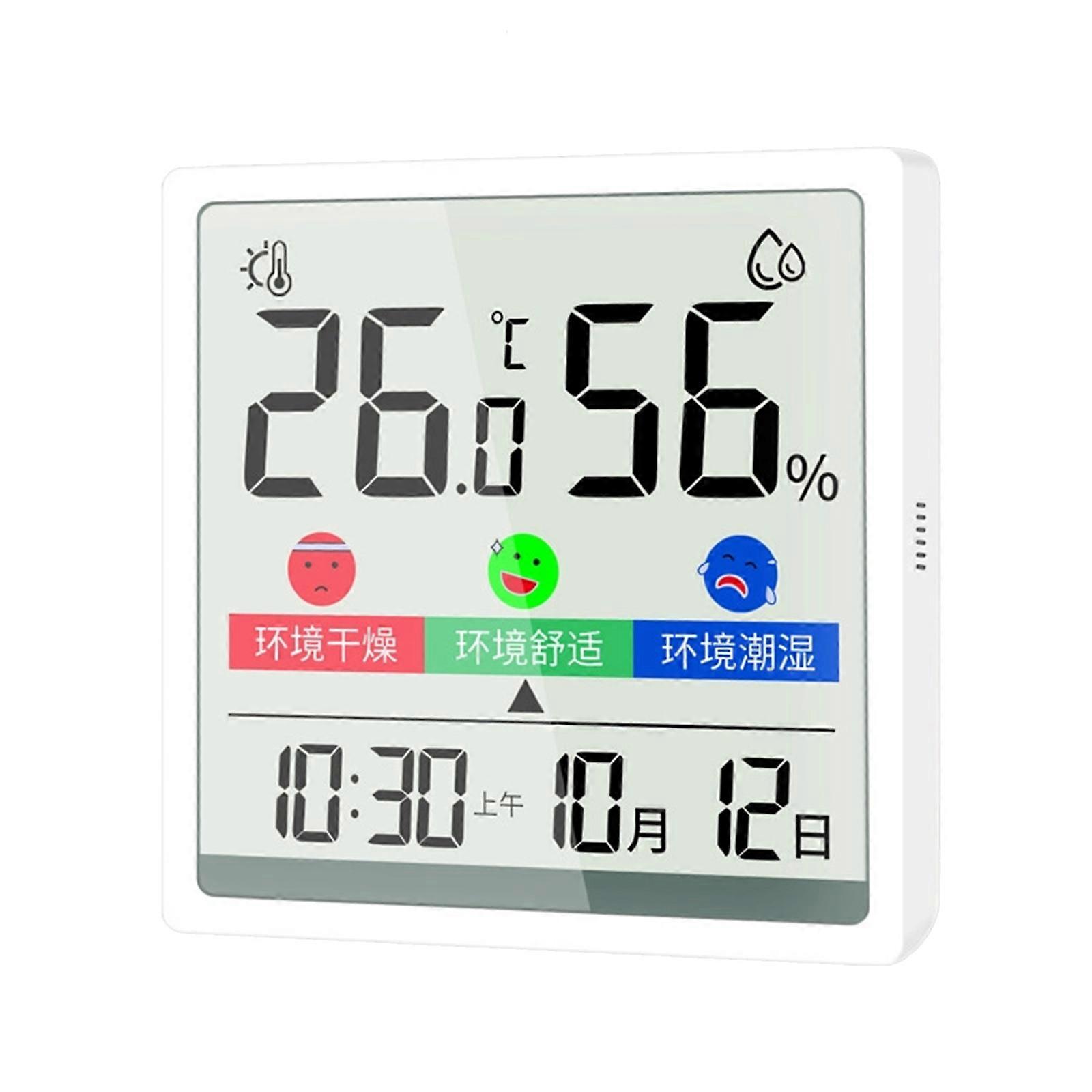 Wireless Indoor Temperature Humidity Gauge With Color LCDs Screen And Comfort Status Display For Home Office Use Multicolor