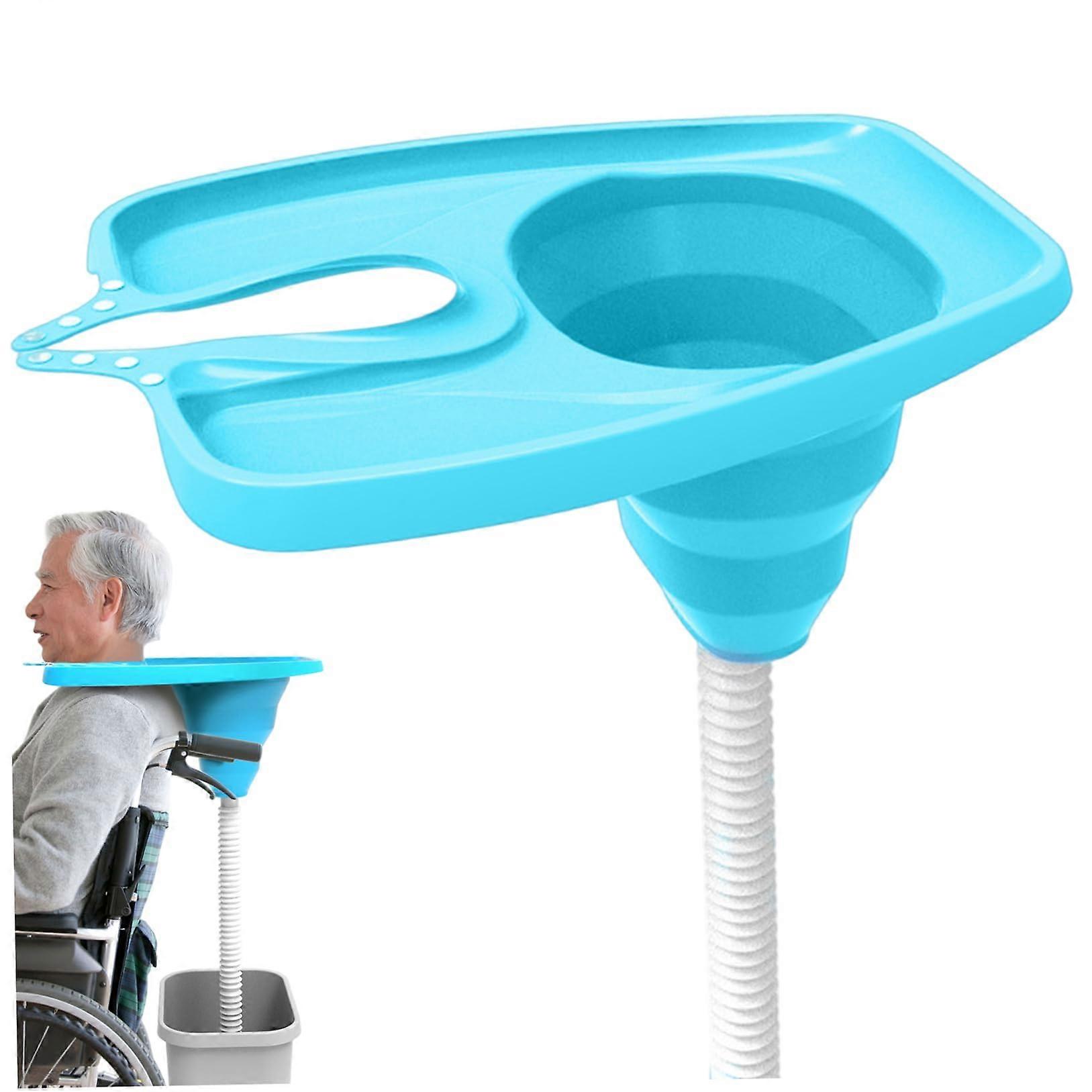 Hair Wash Basin Portable - Foldable Shampoo Basin with Adjustable Neck Strap for Elderly, Pregnant Women, and Kids