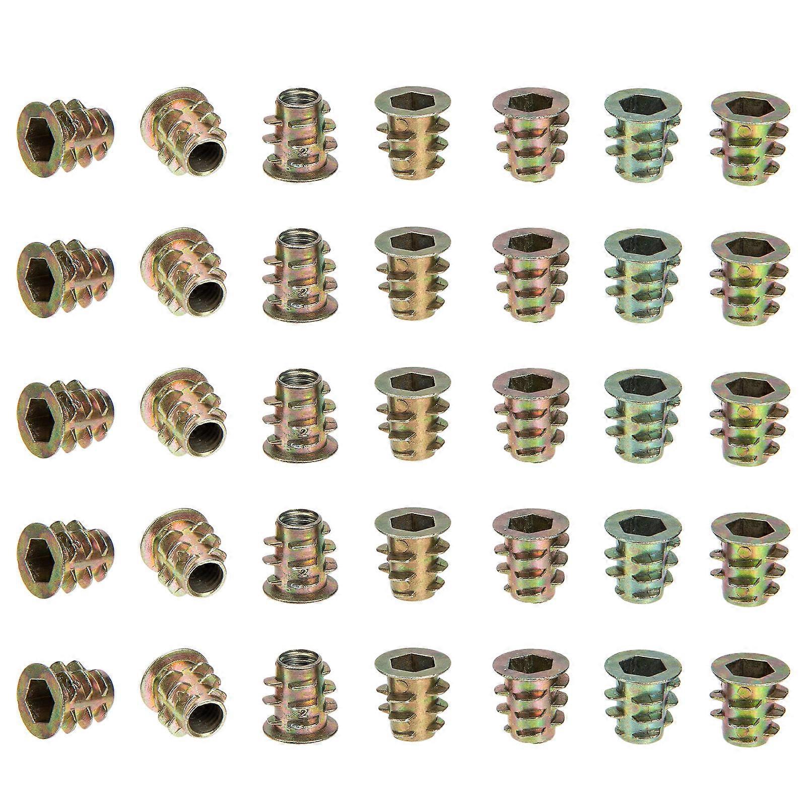 100pcs Zinc Alloy Threaded Inserts for Furniture Durable Socket Screw Inserts