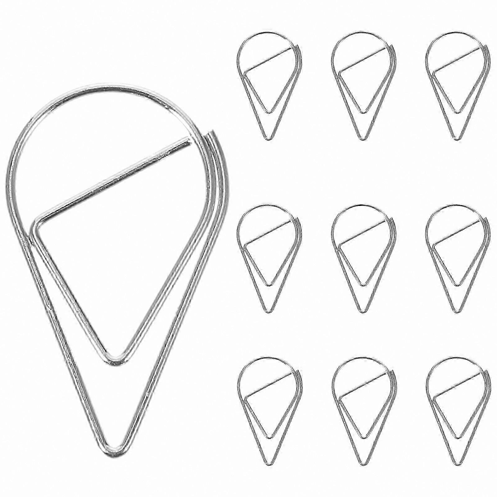 10 Pieces Dripping Shape Paper Note Clips for Office Use Decorative Metal Clamps for Bills and Notes