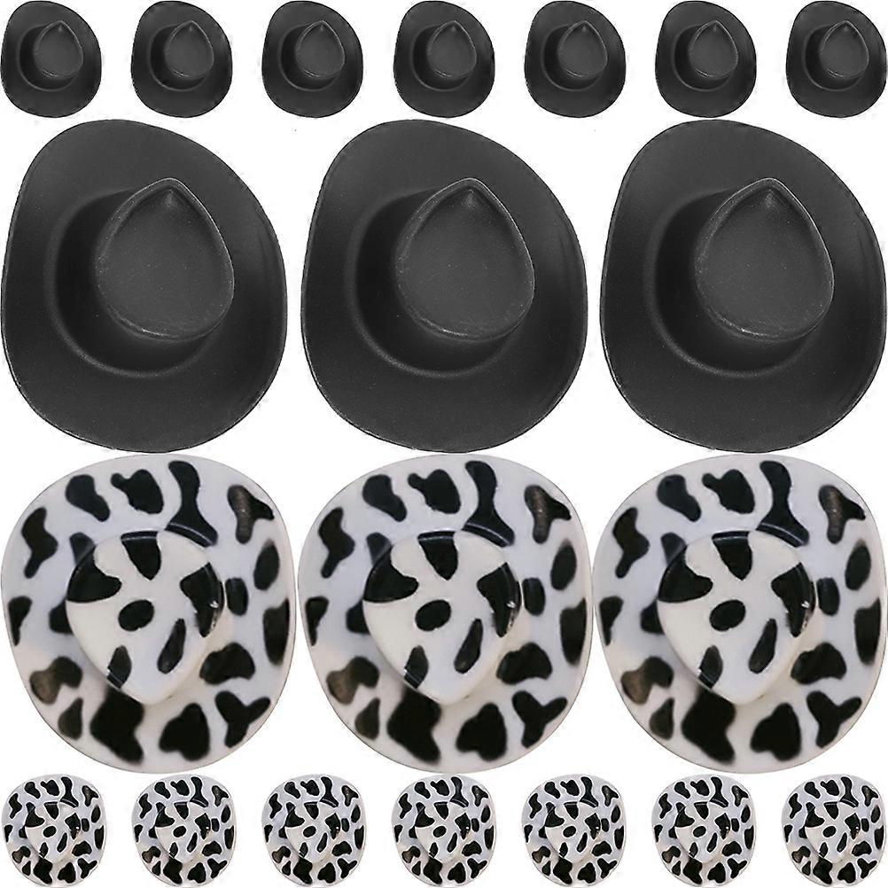 Mini Cowboy Hats Tiny Hats Dolls Diy Projects Assorted Color 5.3x4.5cm 20Set
