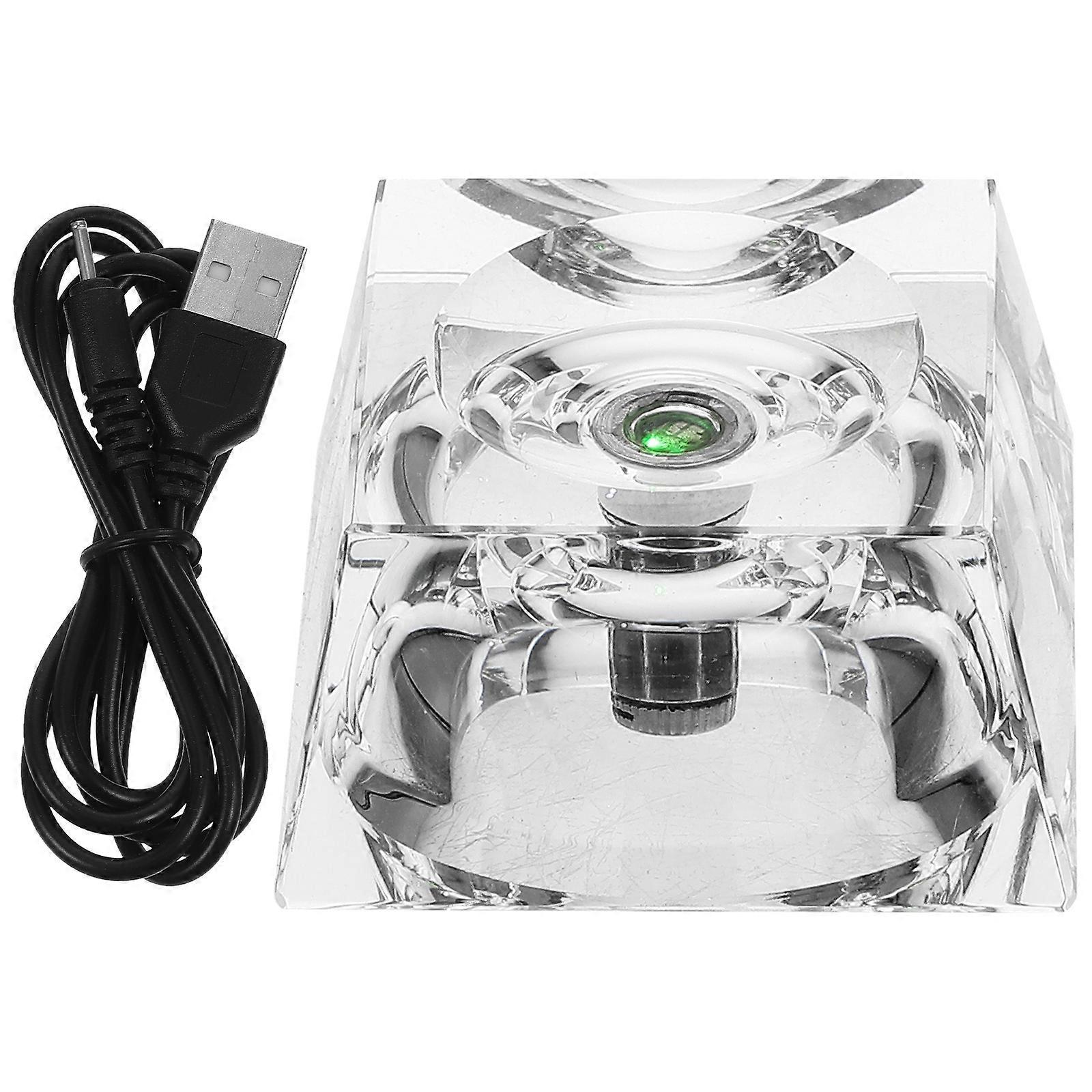 Dekoratif Mini Stand Ofis Kullanımı İçin Led Işık Tabanı Kaya Kristali 5X5X2.5CM Şarj Edilebilir 1 Adet