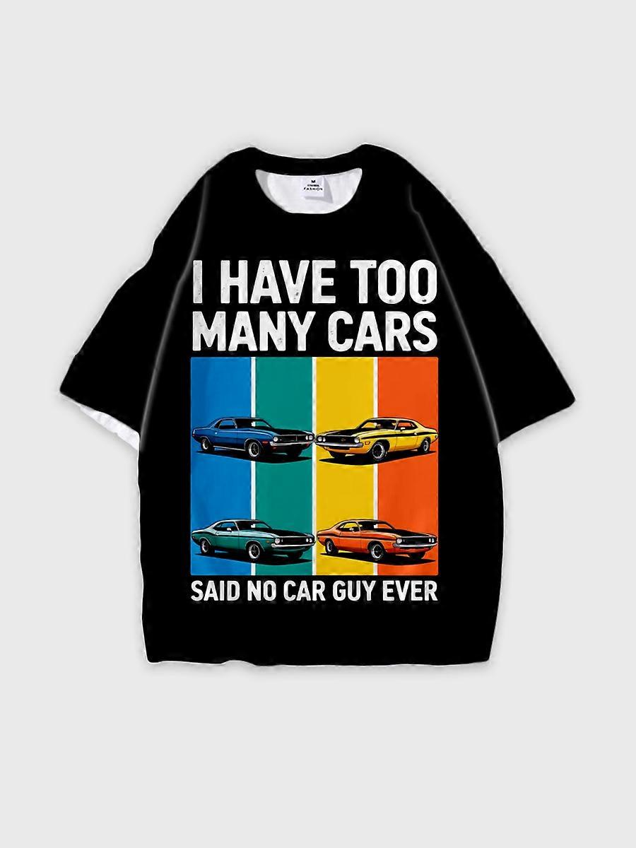 T-shirt round neck Pattern loose short sleeve N197