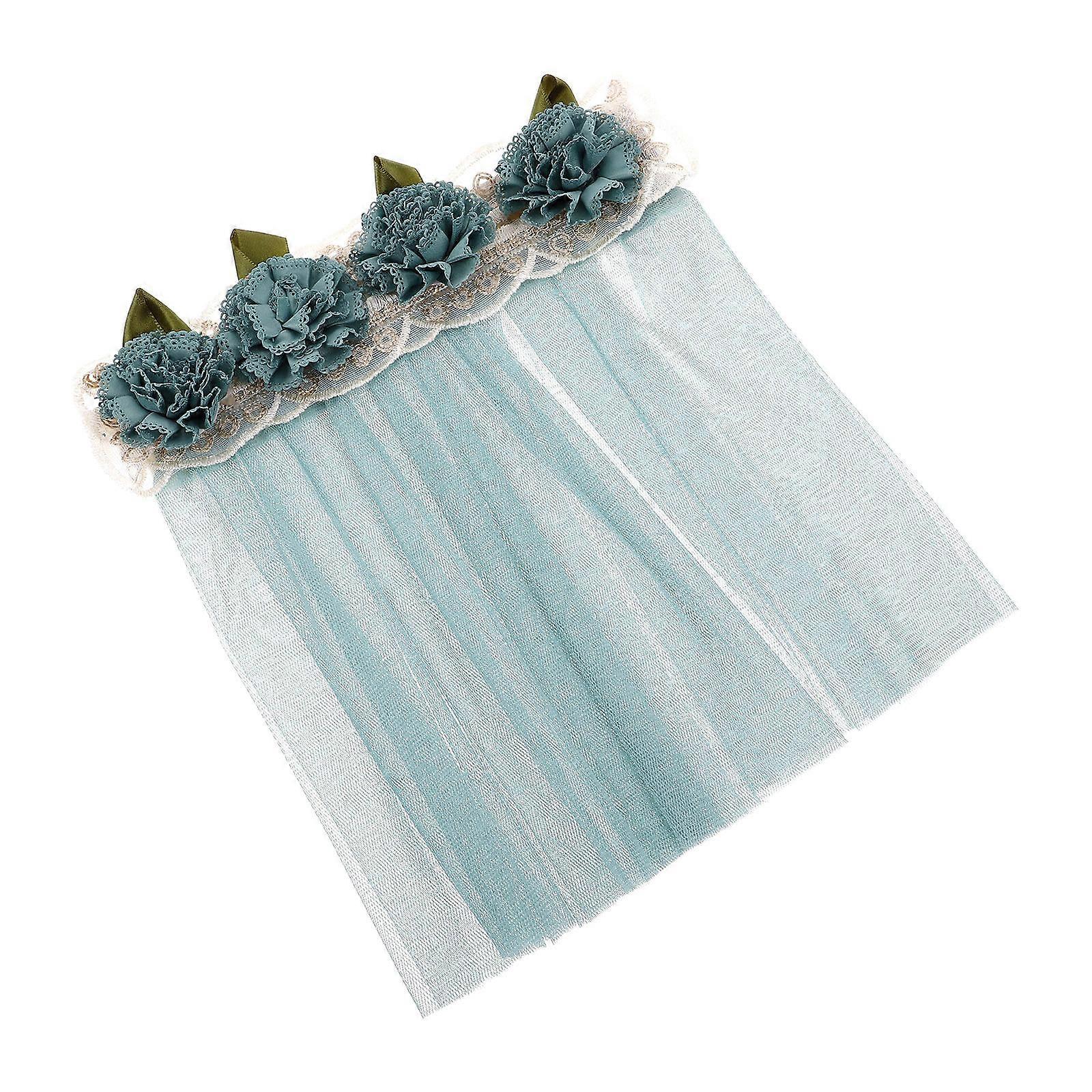 Decorative Tulle Curtains Miniature Window Curtain Wall Decor Green Lace Rectangular 1Pcs